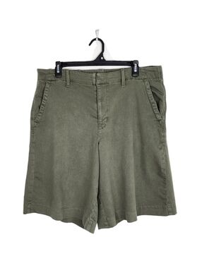 AEO American Eagle Stretch High-Waisted Trouser Short Olive Green Size 14